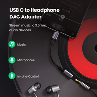 UGREEN DAC Chip USB C do 3.5mm Adapter słuchawkowy typ C do 3.5 AUX kabel Audio do Xiaomi Samsung Galaxy iPad Pro Google Pixel 2